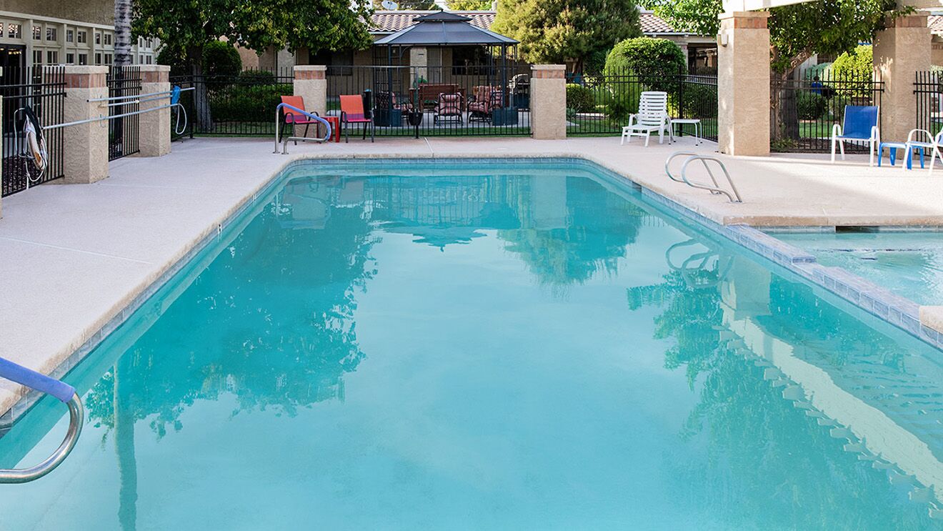 Pool and poolside area at Madison Meadows.